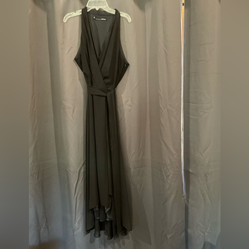 Chetta B Black Crossover Cocktail Dress, Size 12.  Like New